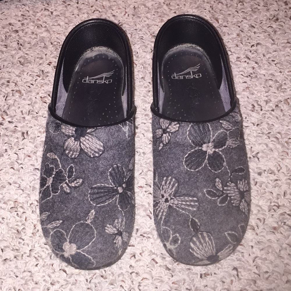 Dansko Clogs Monotone Floral Stitch